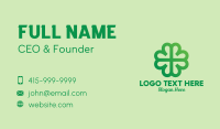 Modern Shamrock Clover  Business Card Design