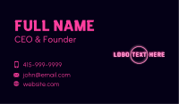 Neon Sign Circle Business Card