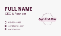 Feminine Emblem Wordmark Business Card