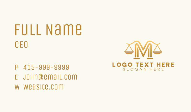 Lawyer Business Card example 2