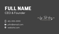 Quill Pen Wordmark Business Card Design