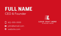 White Fast Letter Business Card