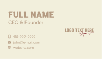 General Fashion Shop Wordmark Business Card