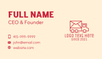 Mail Delivery Van Business Card