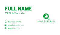 Herbal Leaf Letter Q  Business Card