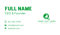 Herbal Leaf Letter Q  Business Card Design