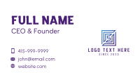 Square Maze Letter S Business Card