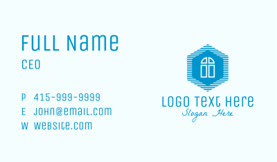 Blue Hexagon Door Business Card