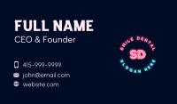 Neon Stripes Letter Business Card