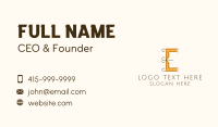 Vintage Letter E Business Card