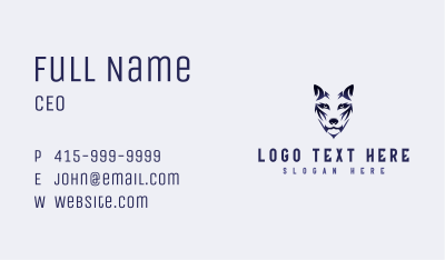 Fierce Wolf Dog Business Card Image Preview