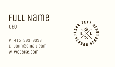 Brown Handyman Letter Business Card Image Preview