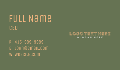 Cool Outlined Wordmark Business Card