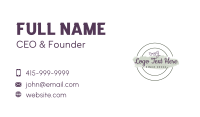 Watercolor Floral Emblem Wordmark Business Card