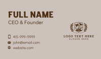 Shield Wreath Craftsman Business Card Design