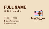 Pastel Coffee Camera  Business Card