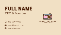 Pastel Coffee Camera  Business Card