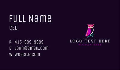 Colorful Night Owl Business Card Image Preview