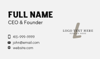 Feminine Luxe Letter Business Card