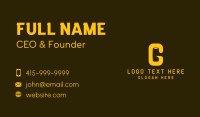 Gold Mallet Letter G Business Card