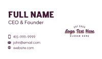 Retro Cursive Wordmark Business Card Design