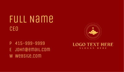 Golden Chinese Cloud Business Card