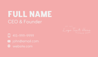 Pink Feminine Script Wordmark Business Card