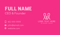 Pink Loop Letter W Business Card