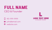Playful Pink Letter  Business Card Design