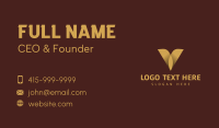 Gold Luxury Letter V Business Card