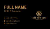 Gold Crypto Circuit Letter D Business Card