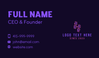 Neon Retro Letter H Business Card