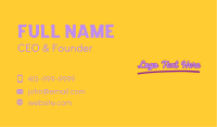 Quirky Bubbly Wordmark Business Card