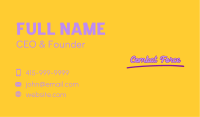 Quirky Bubbly Wordmark Business Card