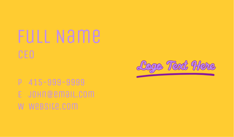 Individual Business Card example 4