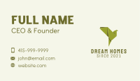 Green Bird Origami  Business Card