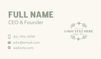 Foliage Wreath Emblem Business Card