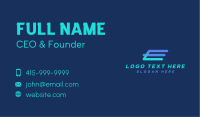 Fast Logistics Letter E  Business Card