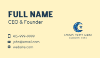 Blue Arabic Moon Star Business Card