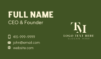 Gardening Monogram T & M Business Card