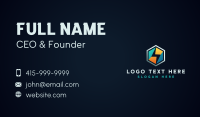 Lightning Bolt Hexagon Business Card Design