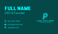 Cyber Tech Letter P Business Card Design