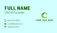 Garden Leaf Letter C Business Card