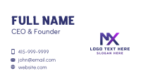 Violet Company Letter M & X Business Card Design