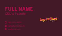 Funky Retro Handwritten Wordmark  Business Card