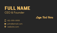 Yellow Cursive Business Business Card