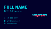 Neon Lights Glow Wordmark Business Card