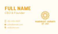 Yellow Ethnic Sun Business Card