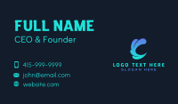 Letter C Aquatic Wave  Business Card Design