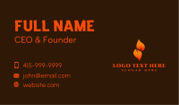 Orange Fire Letter N Business Card